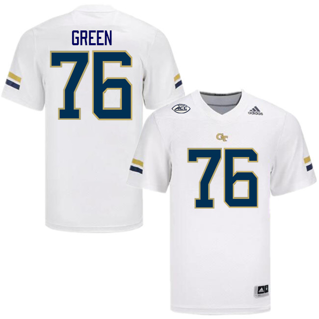 Men-Youth #76 Wing Green Georgia Tech Yellow Jackets 2023 College Football Jerseys Stitched-White